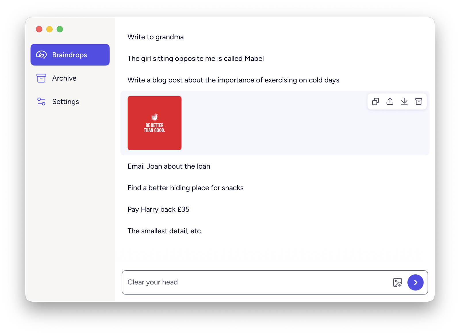 The Braindrops list
